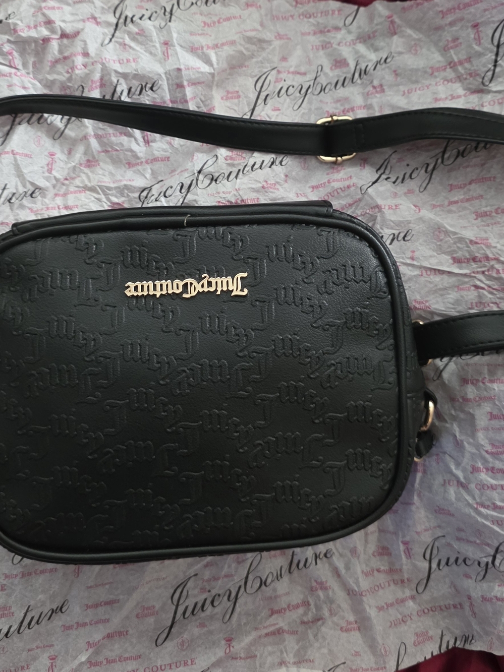 NWOT- Juicy Couture Black Embossed Crossbody Bag